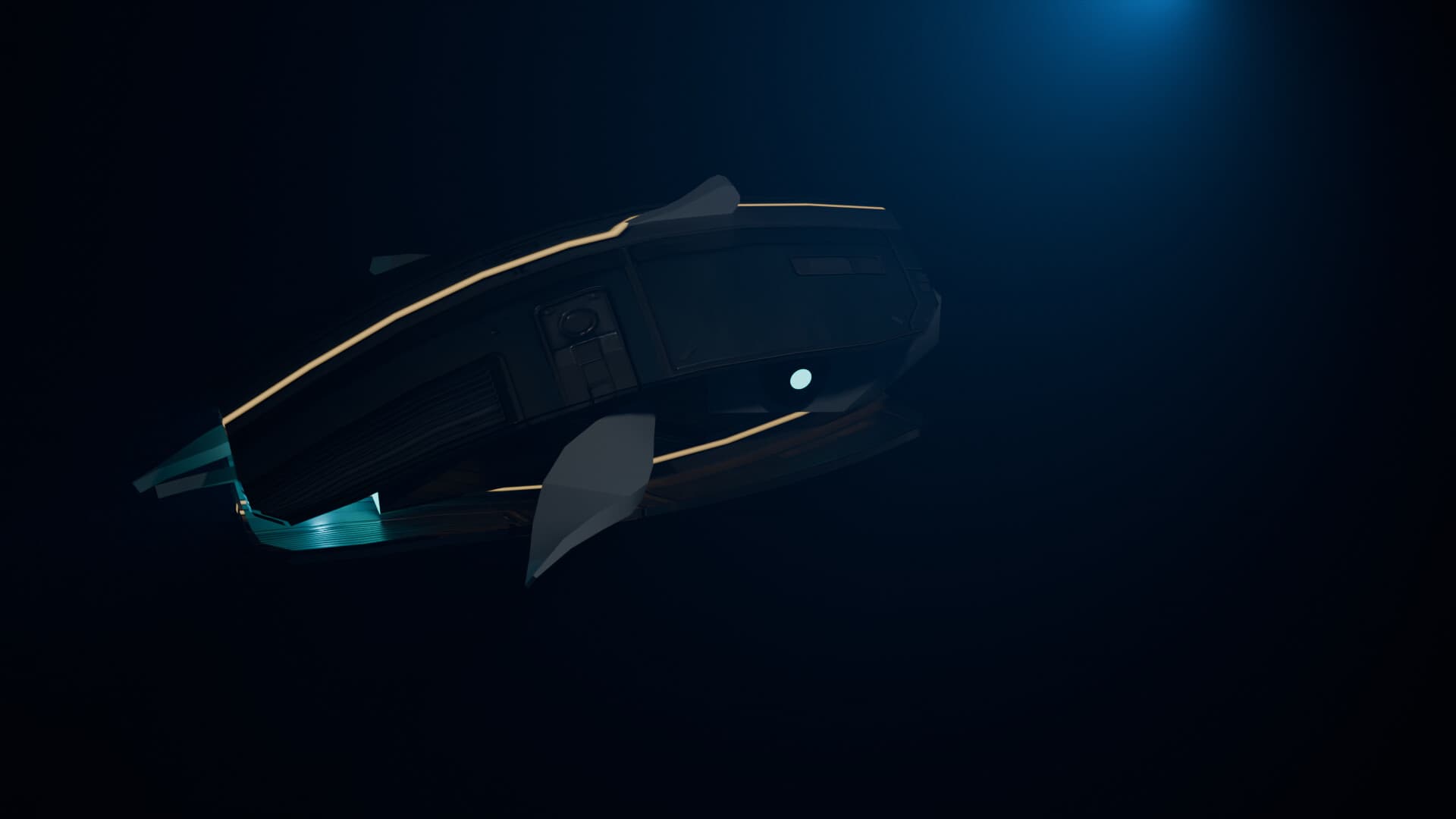 Submarine navigating the deep